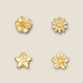 Flower Set (4pcs) Earstuds Gold Vermeil