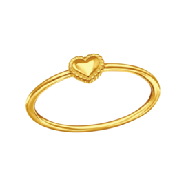 Dotted Heart Ring Gold Vermeil