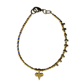 Brass & Lapis Beaded Bracelet / Armband