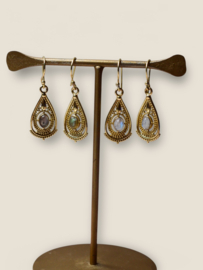 Boho Labradorite Earrings Brass