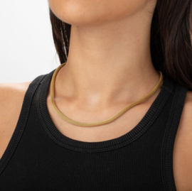 Mesh Tube Ketting - Stainless Steel Goud