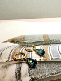 Montana Blue Glass Earrings Gold Plated