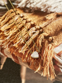 Mother of Pearl Heart Necklace Gold Vermeil