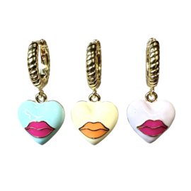 Heart & Lips Hoop Gold Plated