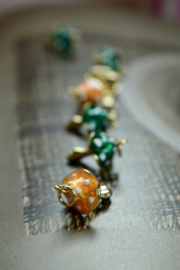Paddestoel Bedel Oranje Gold Plated