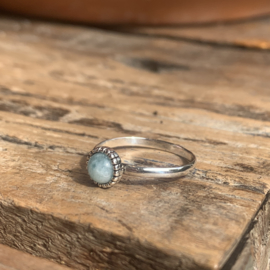 Round Amazonite Ring Sterling Silver