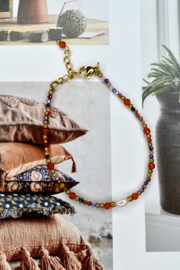 Mix Mineral & Pearl Bracelet Orange
