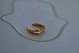Double V Toe Ring Gold Vermeil