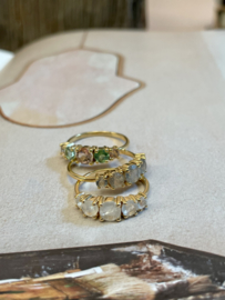Labradorite Multi Stone Ring Gold Vermeil