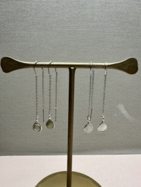 Labradorite Silver Plated Earchains