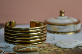 Layered Lines Bangle - Brass