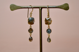 Lyani Labradoriet Oorbellen - Gold Plated