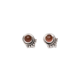 Carnelian Bohemian Studs Sterling Silver Oorstekers