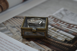 Dotted V Ring Sterling Silver