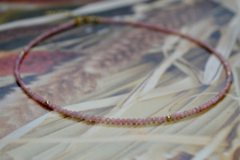 Pink Opal Beaded Gold Vermeil Necklace