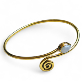 Tribal Brass & Moonstone Bangle