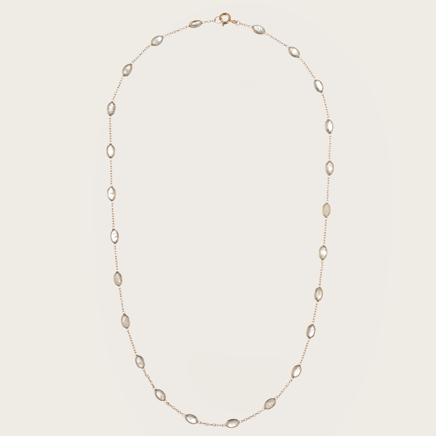 Moonstone Mineral Necklace Gold Vermeil