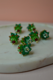 Neela Tara Dangle Hoops - Silver Plated