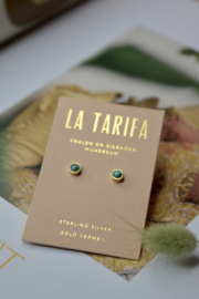 Turkoois Oorknopjes - Gold Vermeil