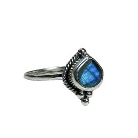 Labradorite Drop Ring Sterling Silver