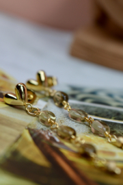 Citrien Sarita Oorstekers - Gold Plated