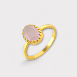 Inaya Pink Chalcedony Ring Gold Vermeil