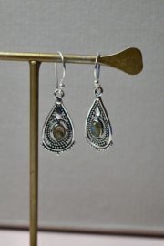 Boho Labradorite Earrings Brass