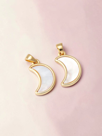 Parelmoer Celestial Moon Hanger - Gold Plated