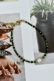 Mix Mineral & Pearl Bracelet Green