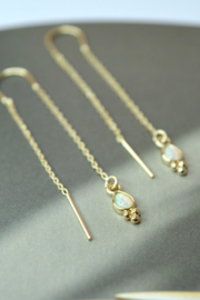 Opal Drops Earchains - Gold Plated