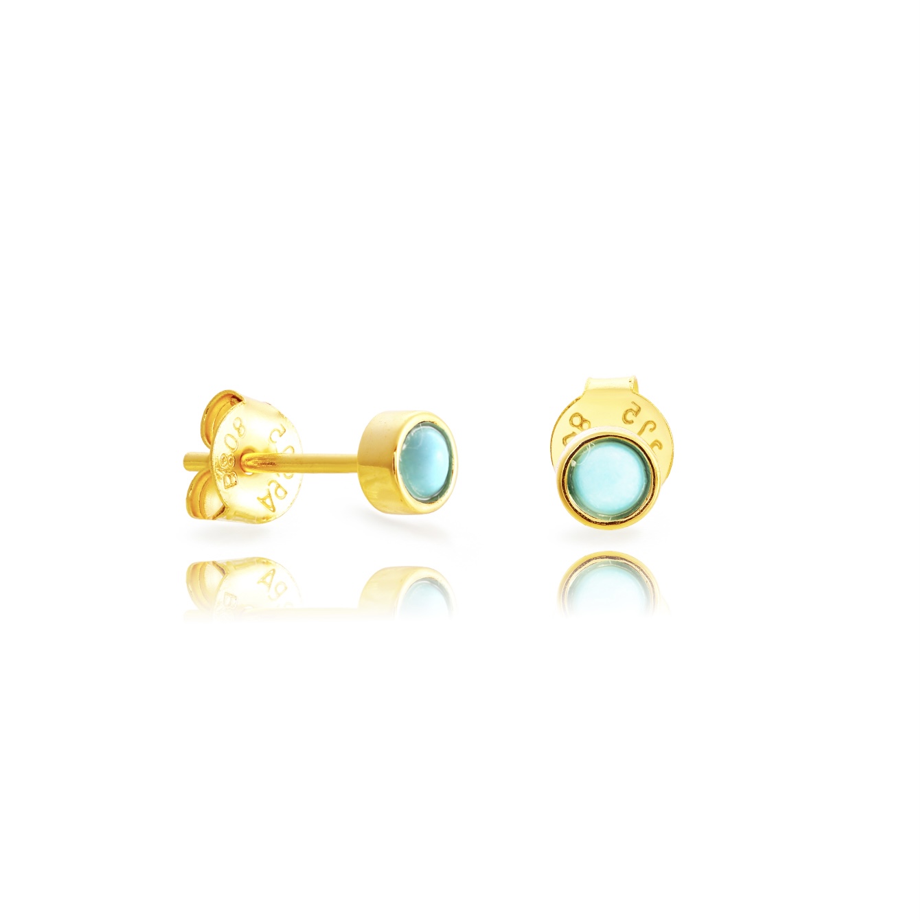 Turquoise Studs Gold Vermeil
