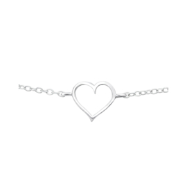 Open Heart Sterling Silver Bracelet