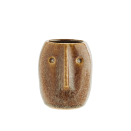Flower Pot W/ Face Brown / Madam Stoltz