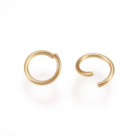 Buigringen 6x0,6 mm Goud RVS, ±24 st.