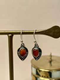 Carnelian Boho Earrings Sterling Silver Oorbellen