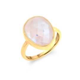 Oval Moonstone Ring Gold Vermeil