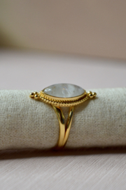Moonstone Star Gazer Ring Gold Vermeil