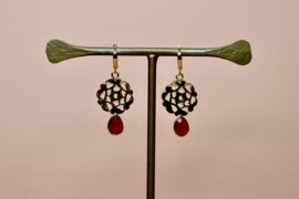 Dreamcatcher Granaat Oorbellen - Gold Plated