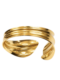Golden Leaf Bangle - Stainless Steel Goud