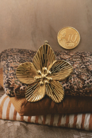 Gouden Bloesem Bedel - Stainless Steel Gold Plated