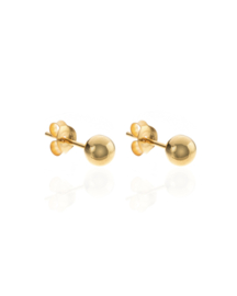 Bal Oorknopjes 4 mm - Gold Vermeil