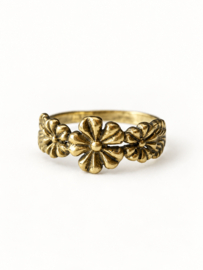 Vintage Bloem Ring - Brass