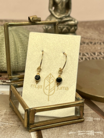 Black Agate Arrow Gold Vermeil Earrings / Muja Juma Oorbellen