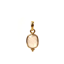 Rose Quartz Small Dots Gold Vermeil Pendant