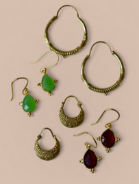 Seraya Garnet Earrings Gold Plated