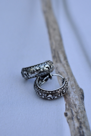 Moon & Star Bali Hoops Sterling Silver