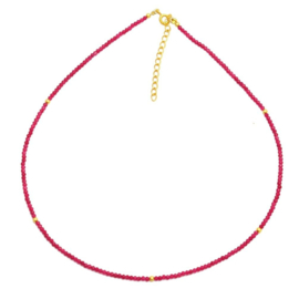 Ruby Beaded Gold Vermeil Necklace