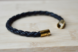 Kaveri Braid Leather Bracelet Black