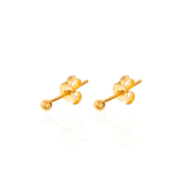 Plain Ball Studs Gold Vermeil