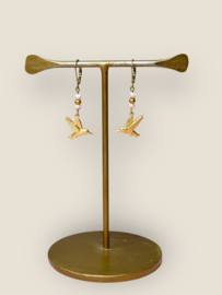Hummingbirds Earrings Brass